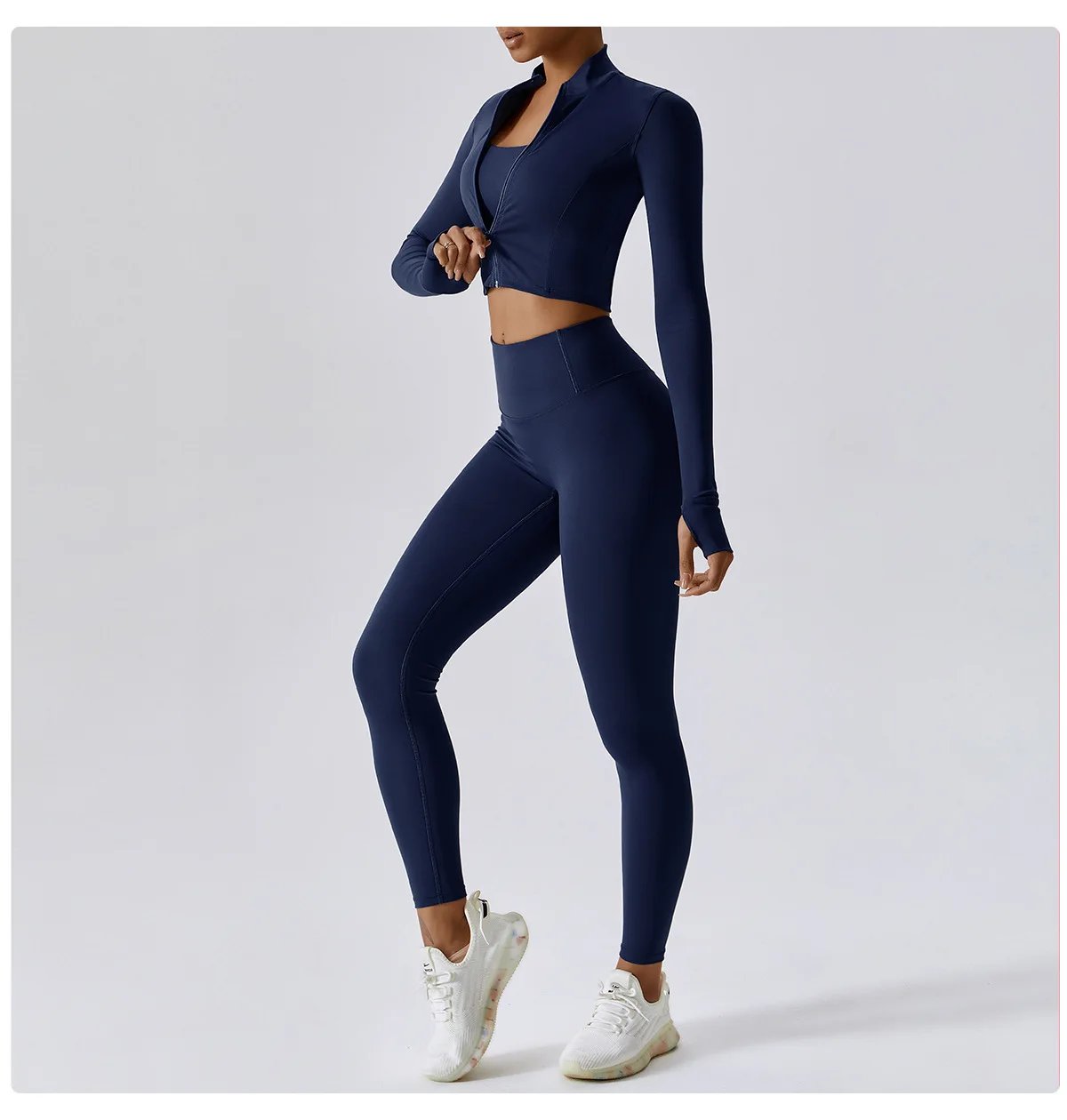 Yoga Set 3Pcs Sports Set Women Workout Suit Quick-Drying Yoga Clothes Gym Jackets Sportswear Female Running Jackets Set Women