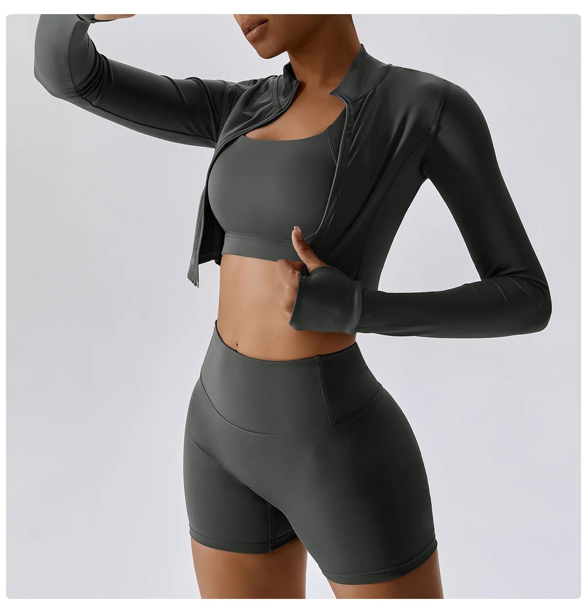 Yoga Set 3Pcs Sports Set Women Workout Suit Quick-Drying Yoga Clothes Gym Jackets Sportswear Female Running Jackets Set Women