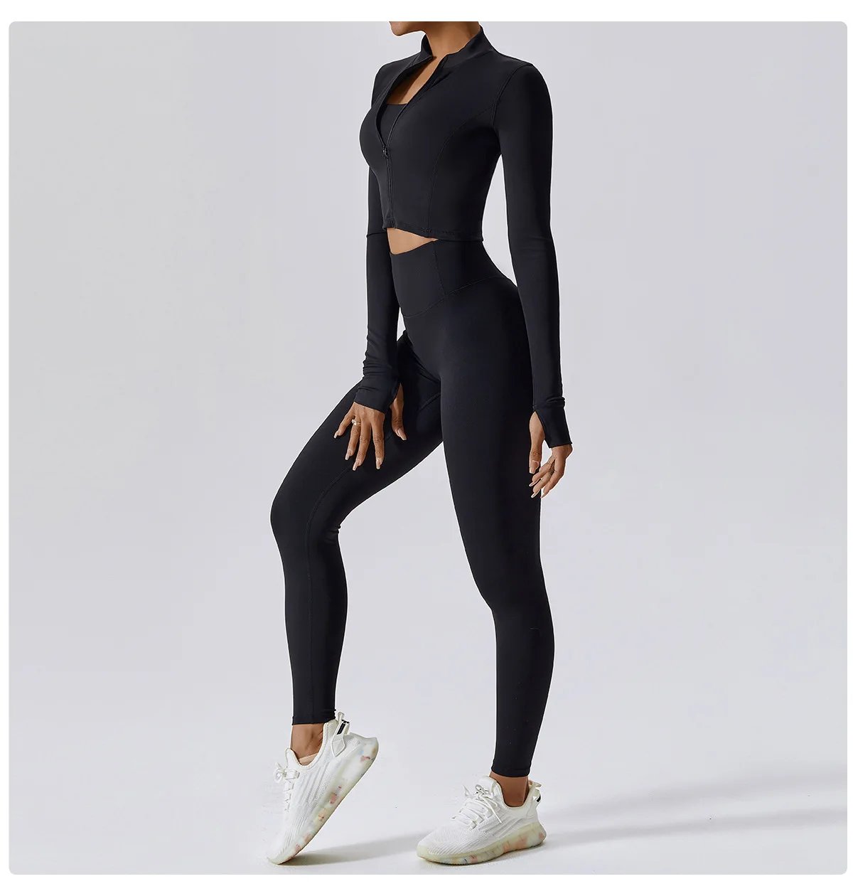 Yoga Set 3Pcs Sports Set Women Workout Suit Quick-Drying Yoga Clothes Gym Jackets Sportswear Female Running Jackets Set Women
