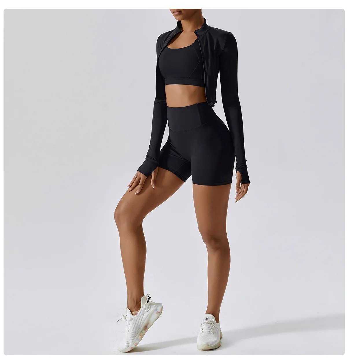 Yoga Set 3Pcs Sports Set Women Workout Suit Quick-Drying Yoga Clothes Gym Jackets Sportswear Female Running Jackets Set Women