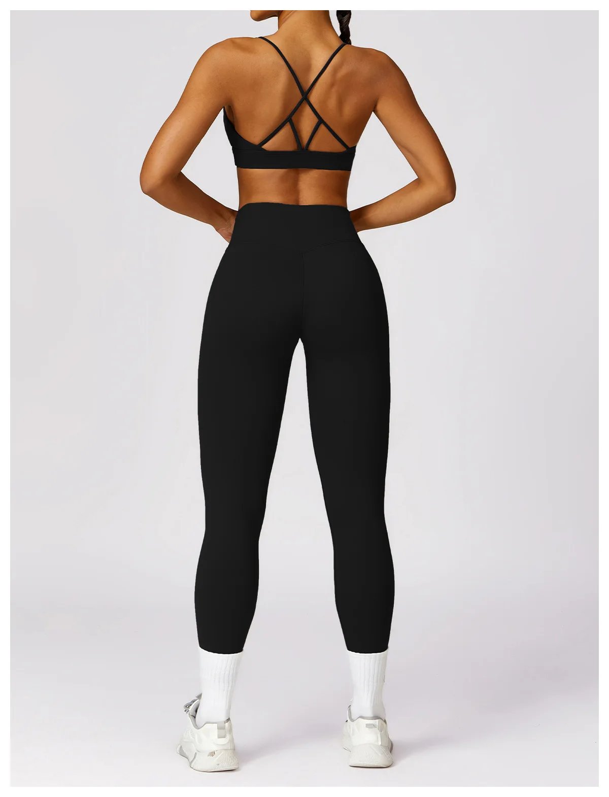 Yoga Set 2 Pieces Women Tracksuits Workout Sportswear Gym Clothing Fitness Long Sleeve Crop Top High Waist Leggings Sports Suits