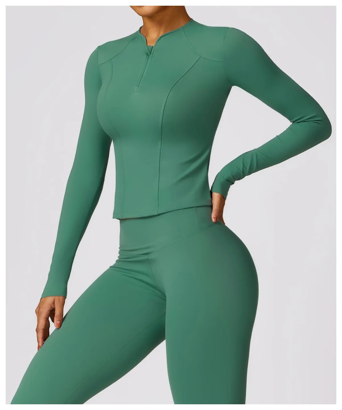 Yoga Set 2 Pieces Women Tracksuits Workout Sportswear Gym Clothing Fitness Long Sleeve Crop Top High Waist Leggings Sports Suits