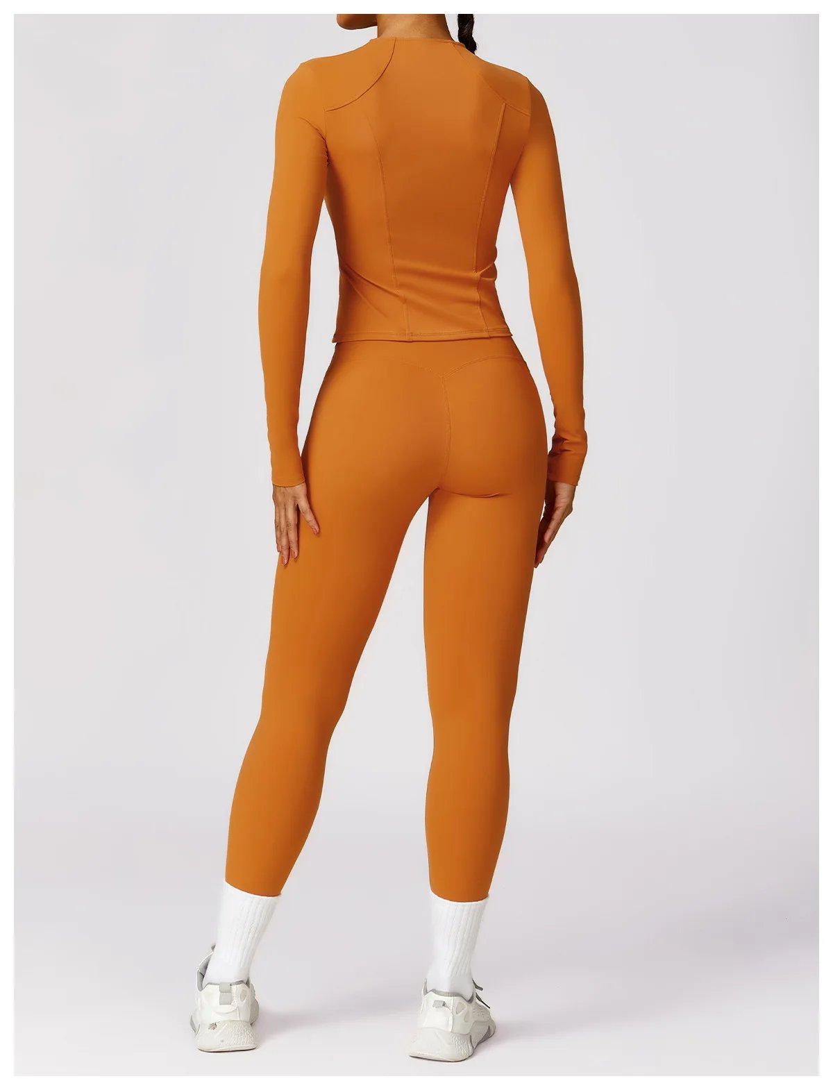 Yoga Set 2 Pieces Women Tracksuits Workout Sportswear Gym Clothing Fitness Long Sleeve Crop Top High Waist Leggings Sports Suits