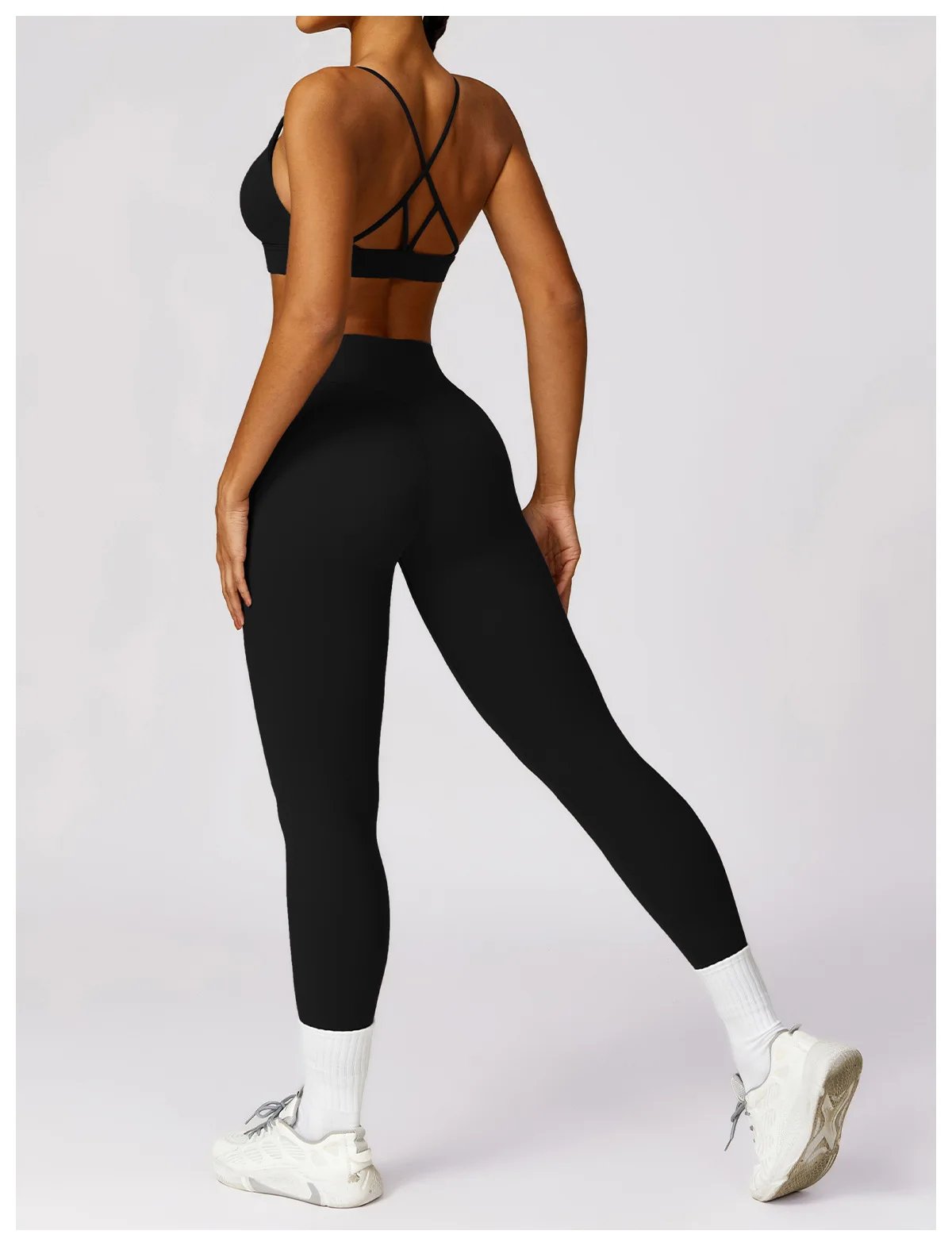 Yoga Set 2 Pieces Women Tracksuits Workout Sportswear Gym Clothing Fitness Long Sleeve Crop Top High Waist Leggings Sports Suits