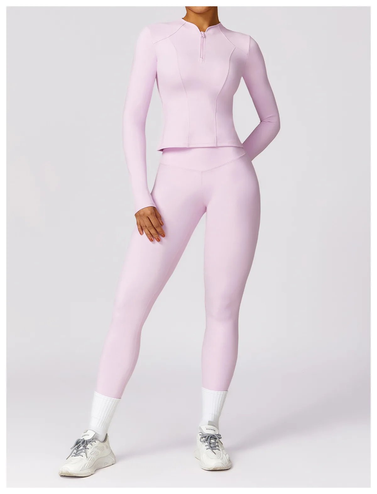 Yoga Set 2 Pieces Women Tracksuits Workout Sportswear Gym Clothing Fitness Long Sleeve Crop Top High Waist Leggings Sports Suits