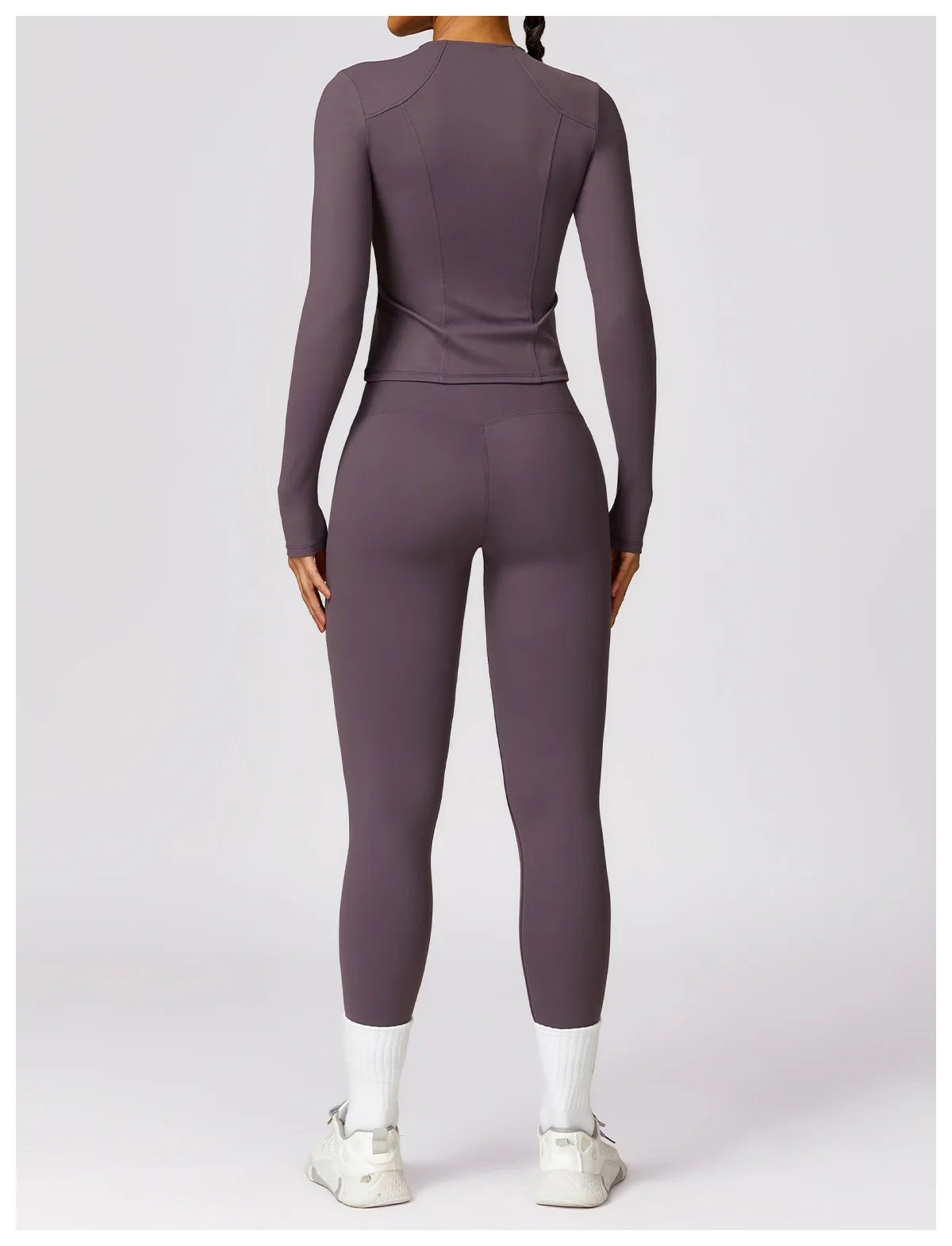 Yoga Set 2 Pieces Women Tracksuits Workout Sportswear Gym Clothing Fitness Long Sleeve Crop Top High Waist Leggings Sports Suits