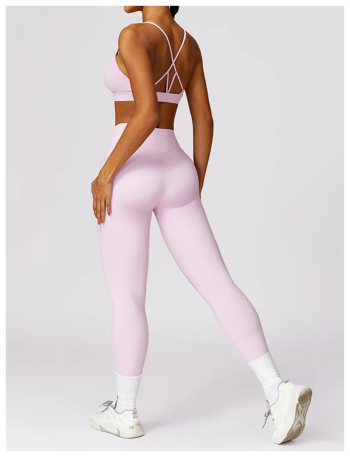 Yoga Set 2 Pieces Women Tracksuits Workout Sportswear Gym Clothing Fitness Long Sleeve Crop Top High Waist Leggings Sports Suits