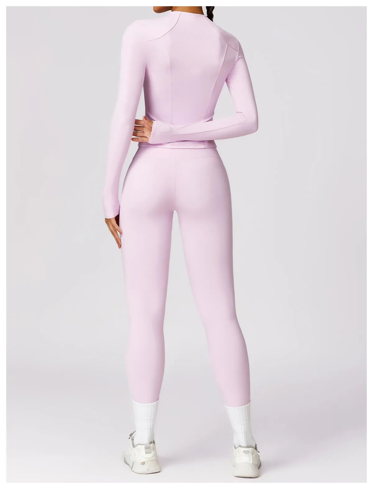 Yoga Set 2 Pieces Women Tracksuits Workout Sportswear Gym Clothing Fitness Long Sleeve Crop Top High Waist Leggings Sports Suits
