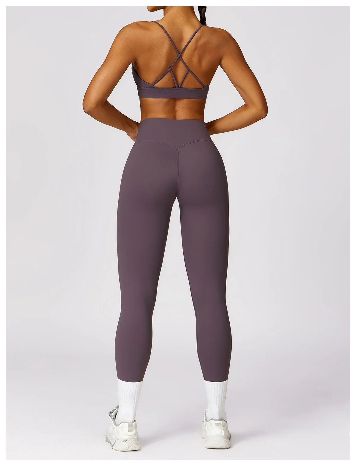 Yoga Set 2 Pieces Women Tracksuits Workout Sportswear Gym Clothing Fitness Long Sleeve Crop Top High Waist Leggings Sports Suits