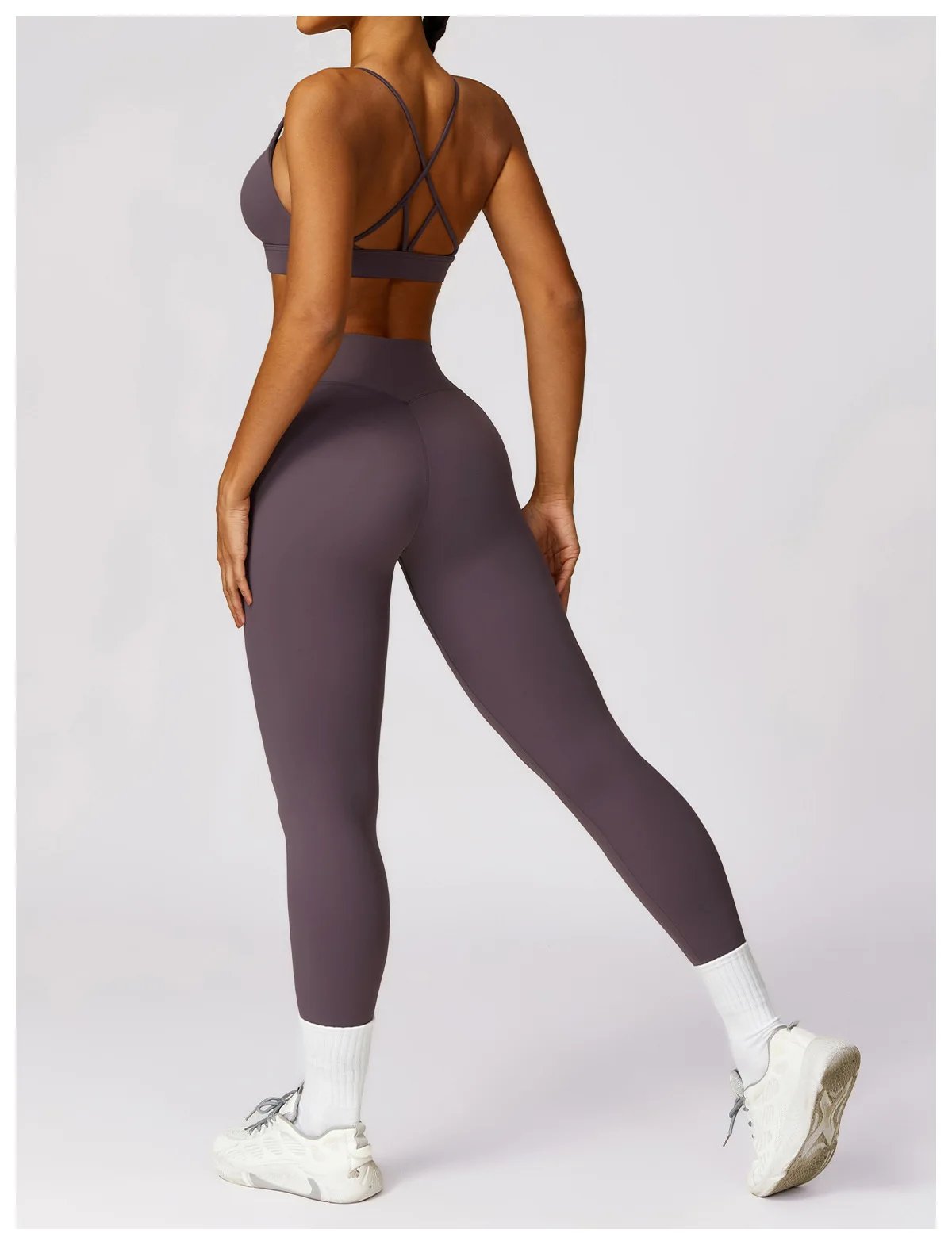 Yoga Set 2 Pieces Women Tracksuits Workout Sportswear Gym Clothing Fitness Long Sleeve Crop Top High Waist Leggings Sports Suits