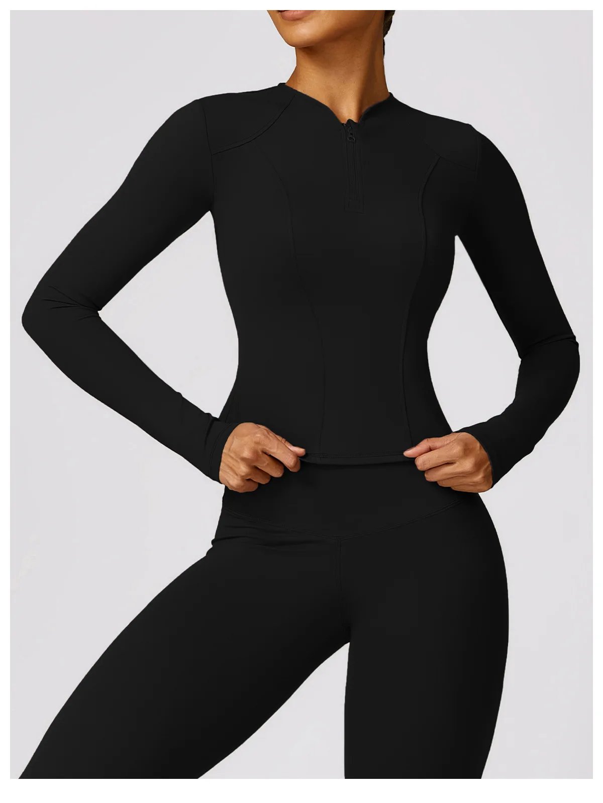 Yoga Set 2 Pieces Women Tracksuits Workout Sportswear Gym Clothing Fitness Long Sleeve Crop Top High Waist Leggings Sports Suits