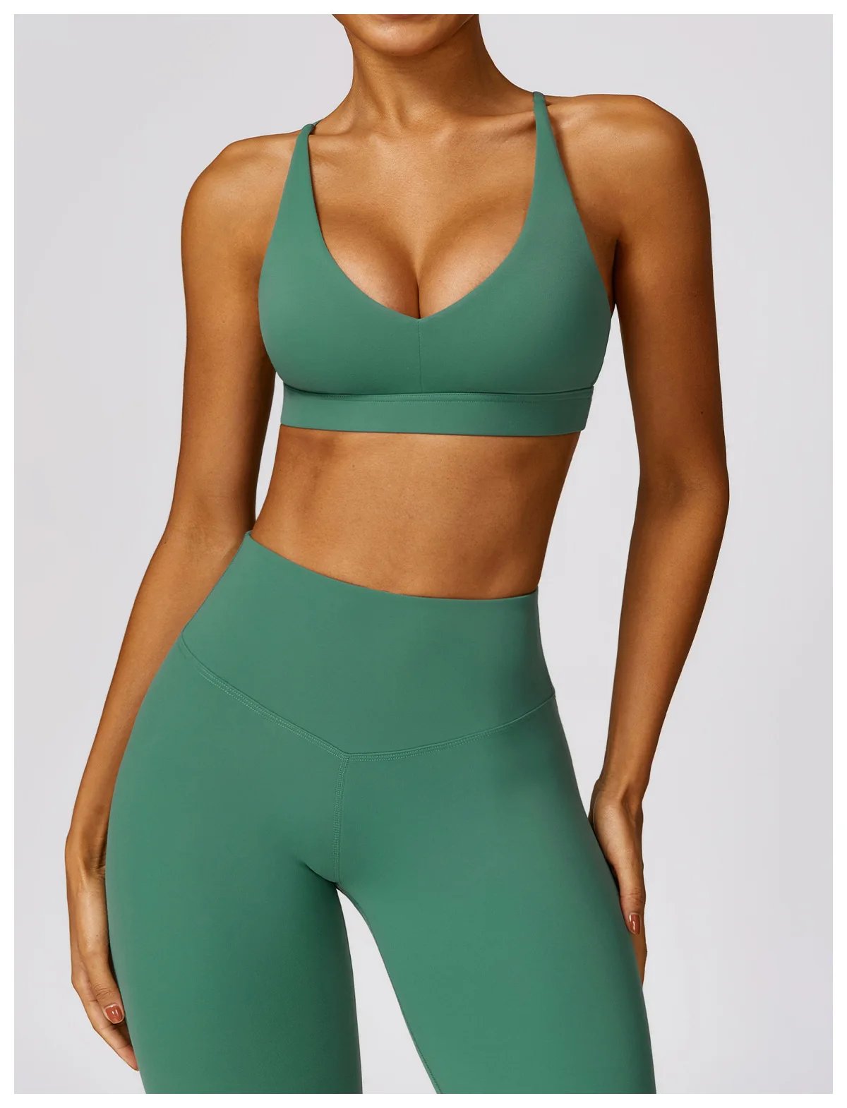 Yoga Set 2 Pieces Women Tracksuits Workout Sportswear Gym Clothing Fitness Long Sleeve Crop Top High Waist Leggings Sports Suits