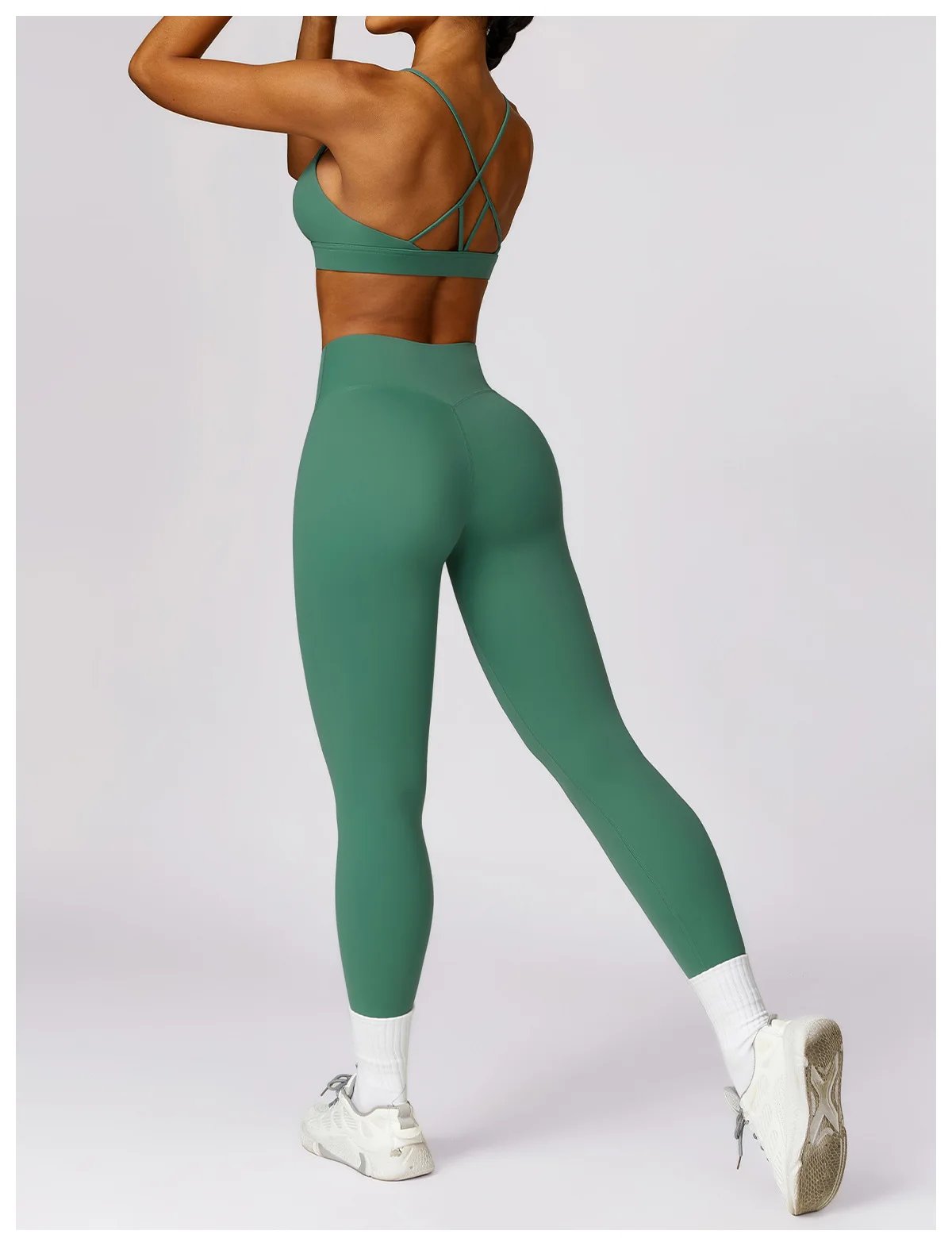 Yoga Set 2 Pieces Women Tracksuits Workout Sportswear Gym Clothing Fitness Long Sleeve Crop Top High Waist Leggings Sports Suits
