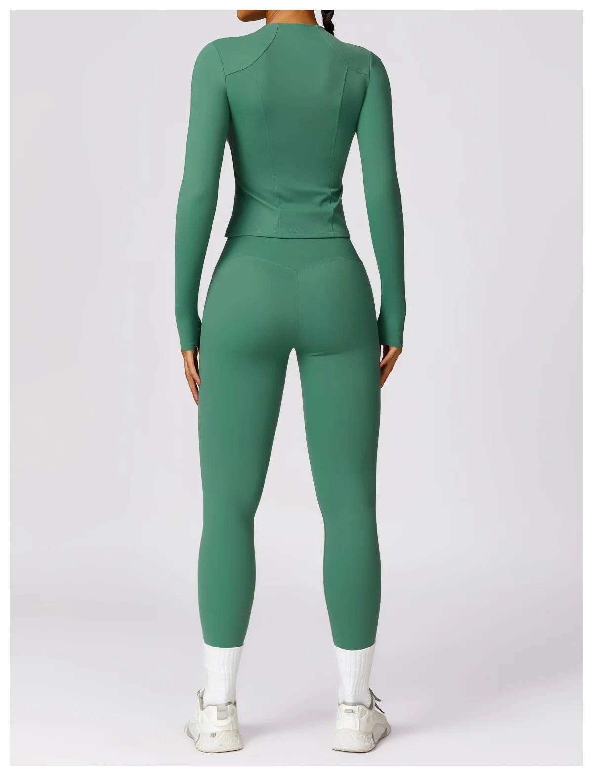 Yoga Set 2 Pieces Women Tracksuits Workout Sportswear Gym Clothing Fitness Long Sleeve Crop Top High Waist Leggings Sports Suits