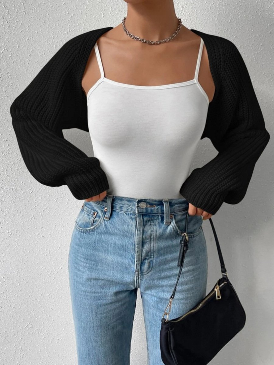 Women s Open Front Cropped Cardigan Long Sleeve Solid Color Ribbed Knit Shrug Sweater Bolero Tops Women s Open Front Cropped Cardigan Long Sleeve Solid Color Ribbed Knit Shrug Sweater Bolero Tops