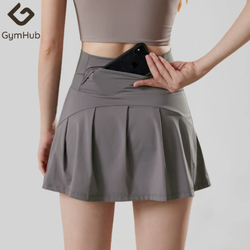 GymHUB Sports Yoga Skirt Badminton Tennis Skirt Pants Half-body Quick Drying Pocket