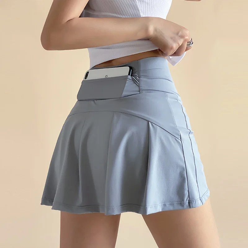GymHUB Sports Yoga Skirt Badminton Tennis Skirt Pants Half-body Quick Drying Pocket