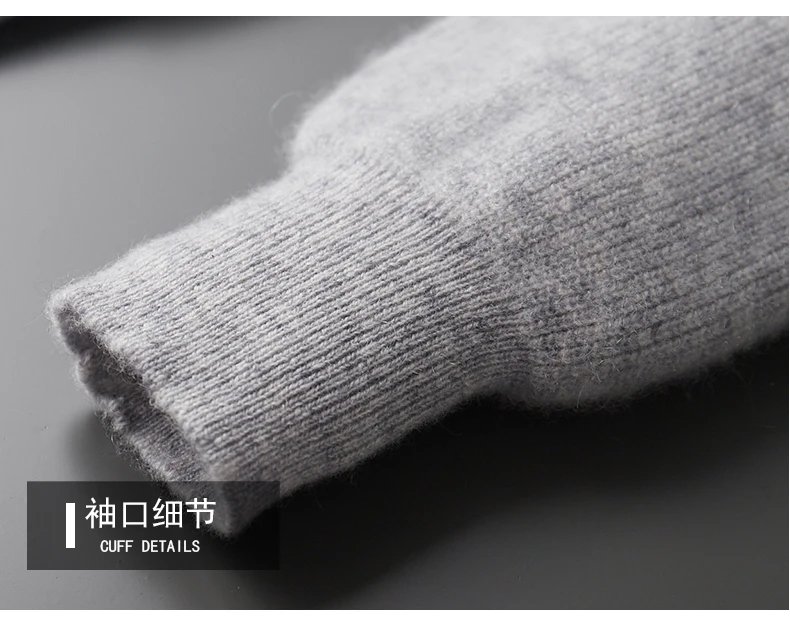 Autumn and Winter 100% Merino Wool Men's Hooded Cardigan Thickened Knit Large-size Jacket Casual Long Sleeved Sportswear Coat Autumn and Winter 100% Merino Wool Men's Hooded Cardigan Thickened Knit Large-size Jacket Casual Long Sleeved Sportswear Coat