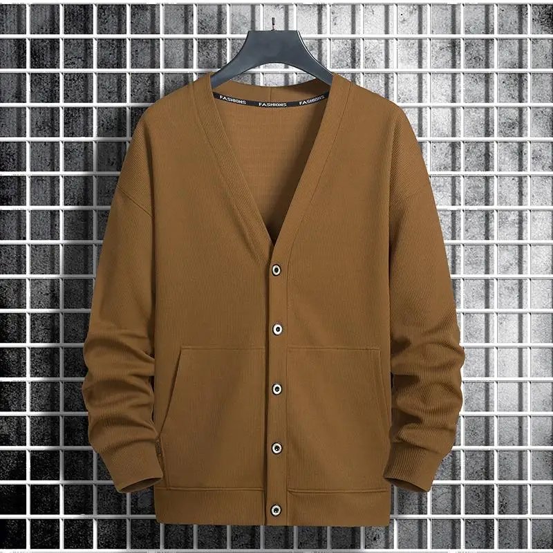 Plus Size Sweater Cardigan Men Knitted Tops 9XL 8XL 50-190kg Autumn Winter Solid Color Long Sleeve Sweaters Big Size Clothing