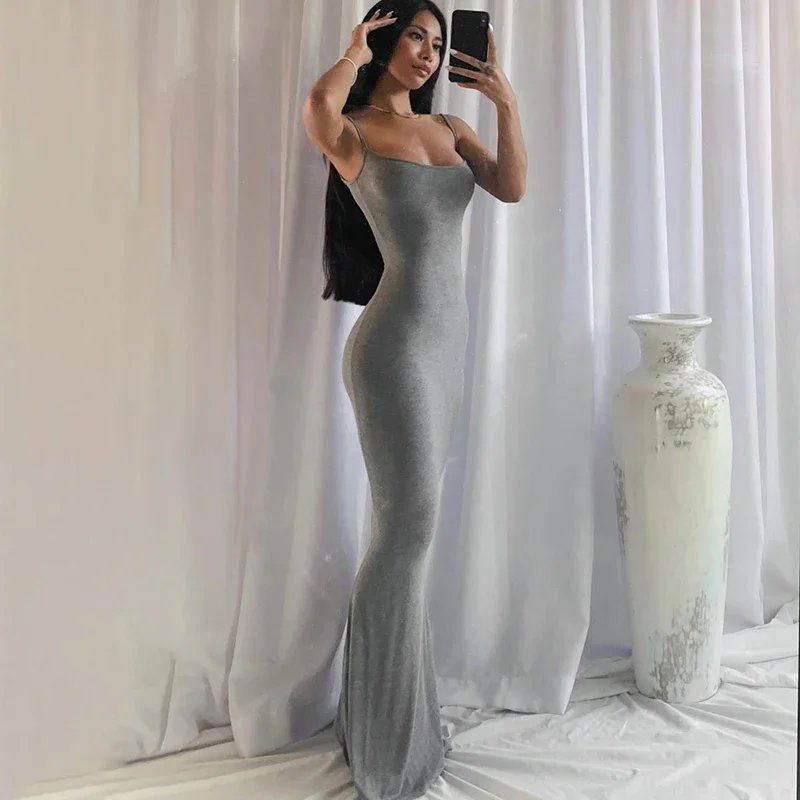 Y2K Sexy Maxi Dress for Women 2024 Autumn Backless Slim Party Dress Pullover Concise платье Female Long Bodycon Brown Vestidos Y2K Sexy Maxi Dress for Women 2024 Autumn Backless Slim Party Dress Pullover Concise платье Female Long Bodycon Brown Vestidos