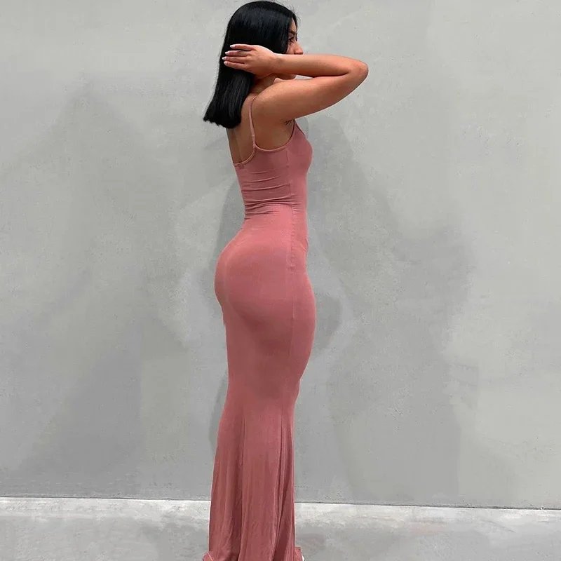 Y2K Sexy Maxi Dress for Women 2024 Autumn Backless Slim Party Dress Pullover Concise платье Female Long Bodycon Brown Vestidos Y2K Sexy Maxi Dress for Women 2024 Autumn Backless Slim Party Dress Pullover Concise платье Female Long Bodycon Brown Vestidos