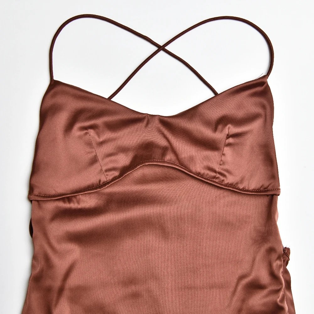 Articat Satin Backless Lace Up Mermaid Slip Dress Women Sweetheart Neck Sexy Slim Bodycon Dresses Elegant Silk Gown Partywear Articat Satin Backless Lace Up Mermaid Slip Dress Women Sweetheart Neck Sexy Slim Bodycon Dresses Elegant Silk Gown Partywear