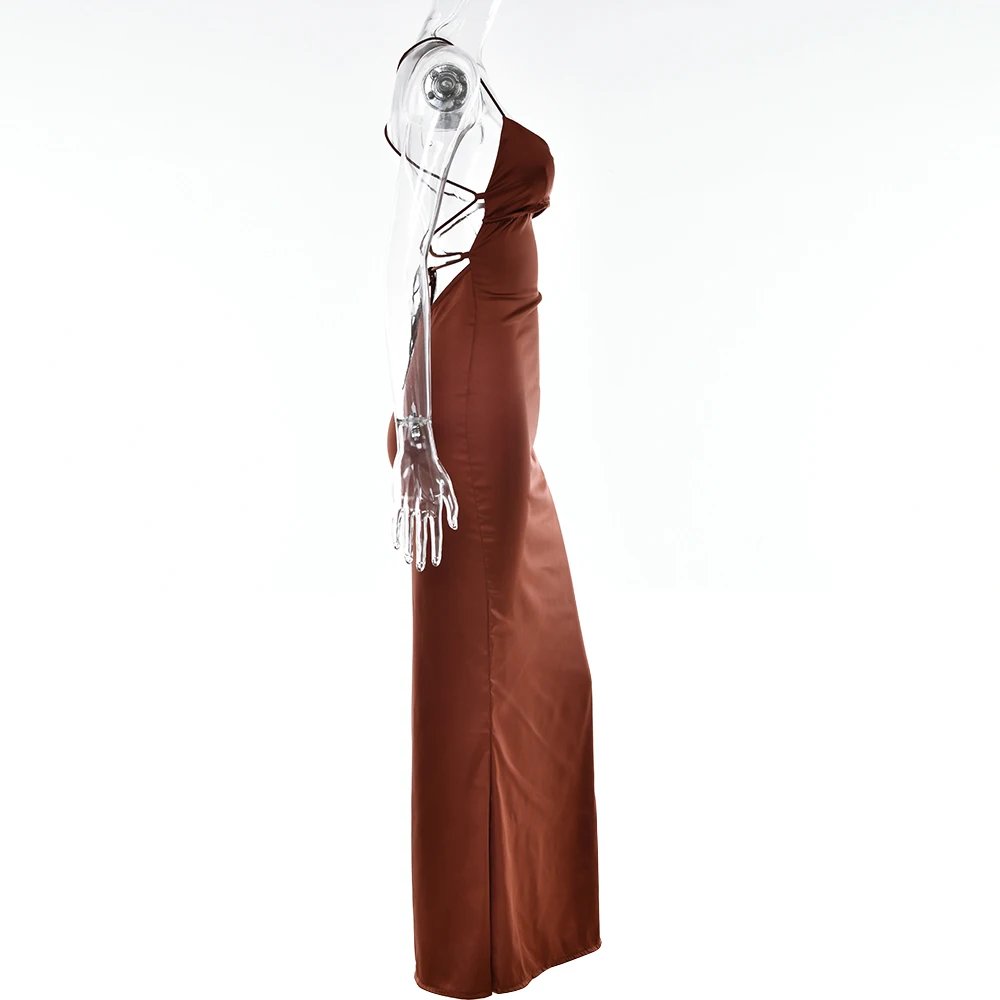 Articat Satin Backless Lace Up Mermaid Slip Dress Women Sweetheart Neck Sexy Slim Bodycon Dresses Elegant Silk Gown Partywear Articat Satin Backless Lace Up Mermaid Slip Dress Women Sweetheart Neck Sexy Slim Bodycon Dresses Elegant Silk Gown Partywear