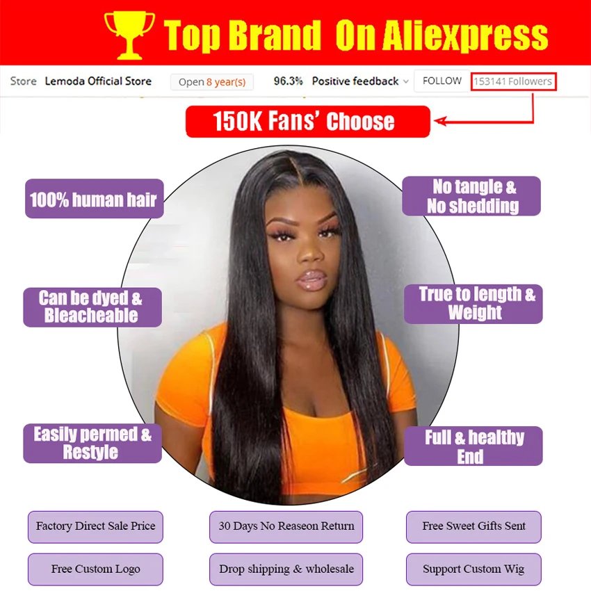 HD Lace Frontal Wig 13x6 13x4 Lace Front Human Hair Wigs Lemoda Remy Wig For Women 34 32 Inch Straight Transparent Lace Wig HD Lace Frontal Wig 13x6 13x4 Lace Front Human Hair Wigs Lemoda Remy Wig For Women 34 32 Inch Straight Transparent Lace Wig