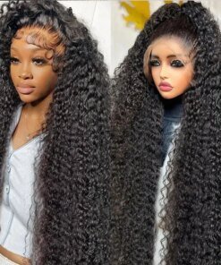 250 Density 13x6 Hd Lace Frontal Wigs Brazilian 32 34 40 Inch Deep Wave Curly Human Hair Wigs 100% For Black Women Preplucked