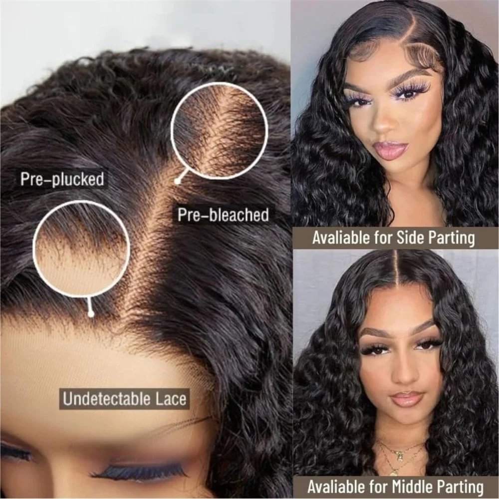 250 Density 13x6 Hd Lace Frontal Wigs Brazilian 32 34 40 Inch Deep Wave Curly Human Hair Wigs 100% For Black Women Preplucked