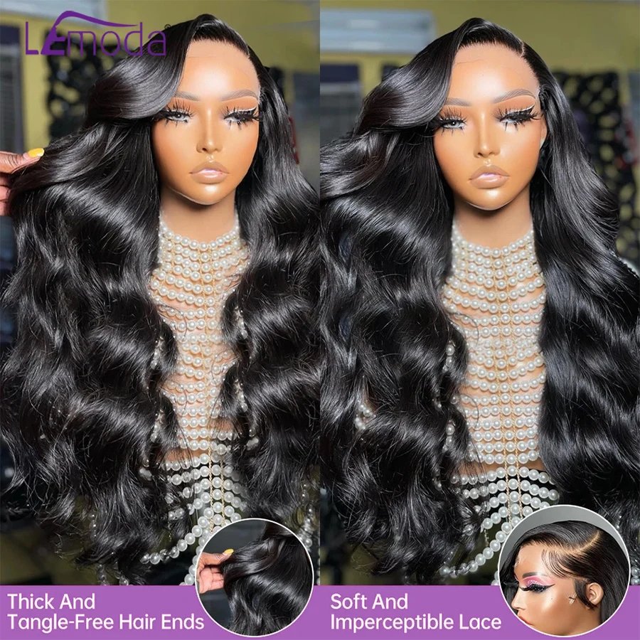 Lemoda 210% Density 13x6 Full Frontal Virgin Human Hair Wigs Body Wave HD Transparent Lace Front Wigs Pre Plucked Brazilian 12A Lemoda 210% Density 13x6 Full Frontal Virgin Human Hair Wigs Body Wave HD Transparent Lace Front Wigs Pre Plucked Brazilian 12A
