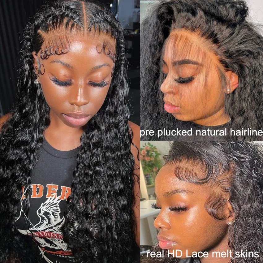 13x6 HD Lace Frontal Wig Deep Wave 250 Density SKINLIKE Real HD Lace Wig Virgin Hair Pre plucked 13x4 Lace Wig Human Hair Lemoda 13x6 HD Lace Frontal Wig Deep Wave 250 Density SKINLIKE Real HD Lace Wig Virgin Hair Pre plucked 13x4 Lace Wig Human Hair Lemoda
