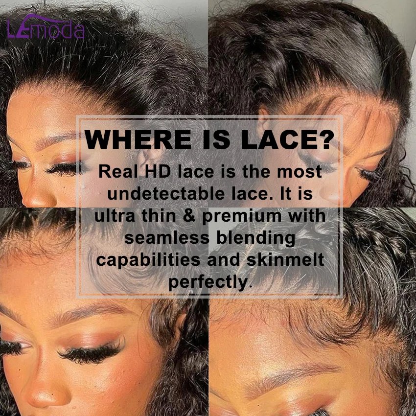 13x6 HD Lace Frontal Wig Deep Wave 250 Density SKINLIKE Real HD Lace Wig Virgin Hair Pre plucked 13x4 Lace Wig Human Hair Lemoda 13x6 HD Lace Frontal Wig Deep Wave 250 Density SKINLIKE Real HD Lace Wig Virgin Hair Pre plucked 13x4 Lace Wig Human Hair Lemoda