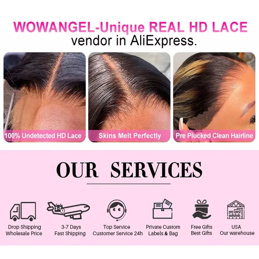 Wow Angel 13x4 13x6 HD Lace Frontal Only Melt Skins Brazilian Straight Human Hair 5x5 6x6 HD Lace Closure Pre Plucked Free Part Wow Angel 13x4 13x6 HD Lace Frontal Only Melt Skins Brazilian Straight Human Hair 5x5 6x6 HD Lace Closure Pre Plucked Free Part