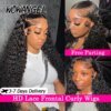 Wow Angel 13x6 HD Lace Frontal Wigs Water Wave Wigs Pre Plucked Human Hair Wigs Melt Skins Curly Brazilian Hair For Women