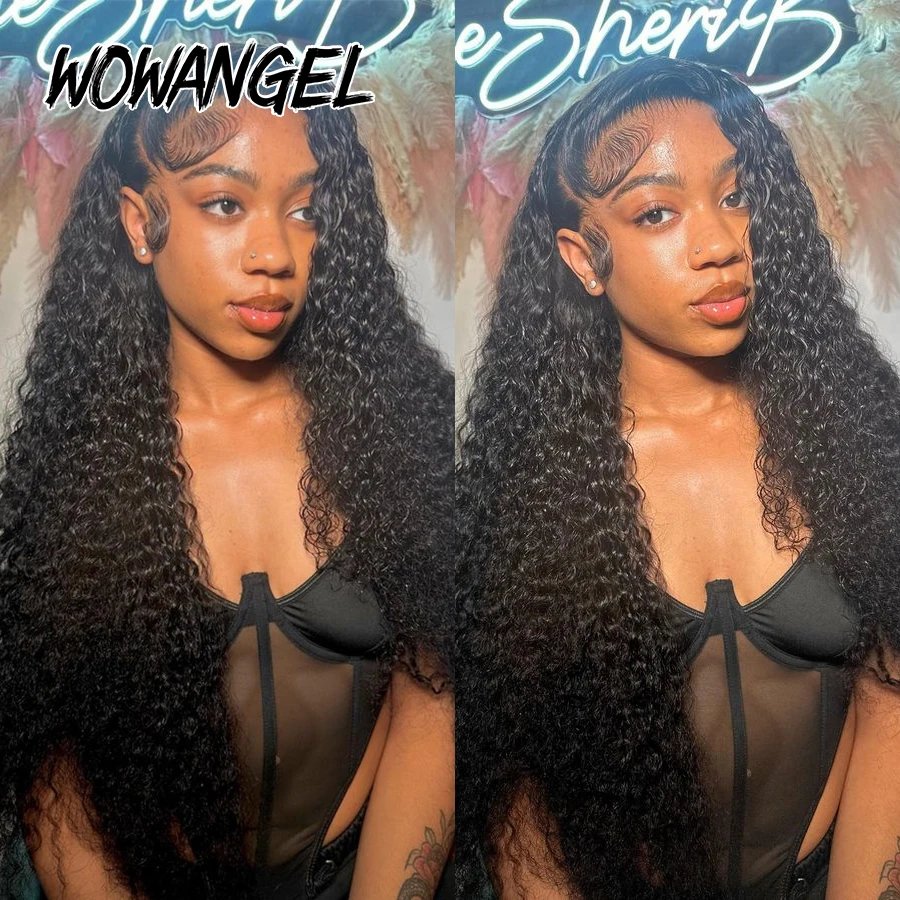 Wow Angel 13x6 HD Lace Frontal Wigs Water Wave Wigs Pre Plucked Human Hair Wigs Melt Skins Curly Brazilian Hair For Women Wow Angel 13x6 HD Lace Frontal Wigs Water Wave Wigs Pre Plucked Human Hair Wigs Melt Skins Curly Brazilian Hair For Women