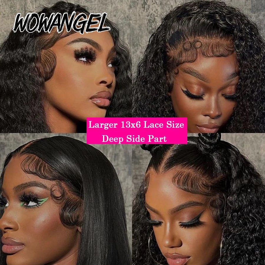 Wow Angel 13x6 HD Lace Frontal Wigs Water Wave Wigs Pre Plucked Human Hair Wigs Melt Skins Curly Brazilian Hair For Women Wow Angel 13x6 HD Lace Frontal Wigs Water Wave Wigs Pre Plucked Human Hair Wigs Melt Skins Curly Brazilian Hair For Women