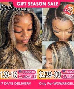 Wow Angel 34inch Highlight Body Wave Wigs 5X5 HD Lace Closure Wig Honey Blonde 250% Glueless Wig Human Hair Ready to Wear Wigs