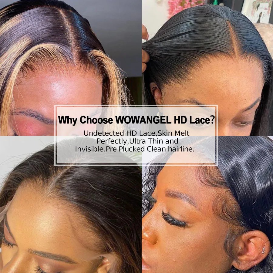 Wowangel 13x6 Full Lace Frontal Wig HD Lace Frontal Wigs Body Wave Human Hair Wigs 250% HD Lace Closure Wigs Melt Skins Glueless Wowangel 13x6 Full Lace Frontal Wig HD Lace Frontal Wigs Body Wave Human Hair Wigs 250% HD Lace Closure Wigs Melt Skins Glueless