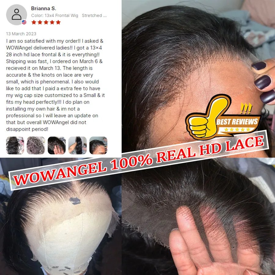 Wowangel 13x6 Full Lace Frontal Wig HD Lace Frontal Wigs Body Wave Human Hair Wigs 250% HD Lace Closure Wigs Melt Skins Glueless Wowangel 13x6 Full Lace Frontal Wig HD Lace Frontal Wigs Body Wave Human Hair Wigs 250% HD Lace Closure Wigs Melt Skins Glueless