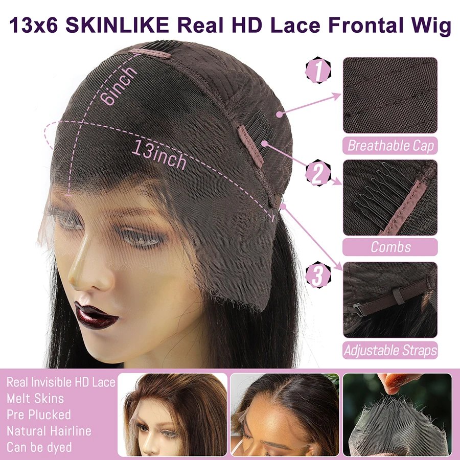 Wowangel 13x6 Full Lace Frontal Wig HD Lace Frontal Wigs Body Wave Human Hair Wigs 250% HD Lace Closure Wigs Melt Skins Glueless Wowangel 13x6 Full Lace Frontal Wig HD Lace Frontal Wigs Body Wave Human Hair Wigs 250% HD Lace Closure Wigs Melt Skins Glueless
