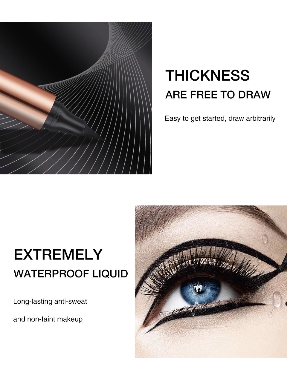 O.TWO.O Eyeliner Stamp Black Liquid Eyeliner Pen Waterproof Fast Dry Double-ended Eye Liner Pencil Make-up for Women Cosmetics O.TWO.O Eyeliner Stamp Black Liquid Eyeliner Pen Waterproof Fast Dry Double-ended Eye Liner Pencil Make-up for Women Cosmetics