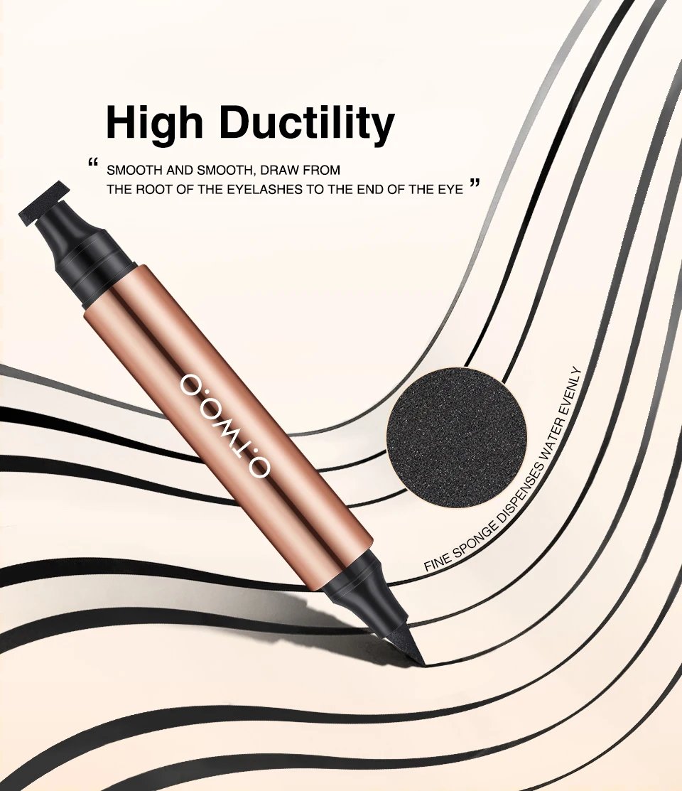 O.TWO.O Eyeliner Stamp Black Liquid Eyeliner Pen Waterproof Fast Dry Double-ended Eye Liner Pencil Make-up for Women Cosmetics O.TWO.O Eyeliner Stamp Black Liquid Eyeliner Pen Waterproof Fast Dry Double-ended Eye Liner Pencil Make-up for Women Cosmetics