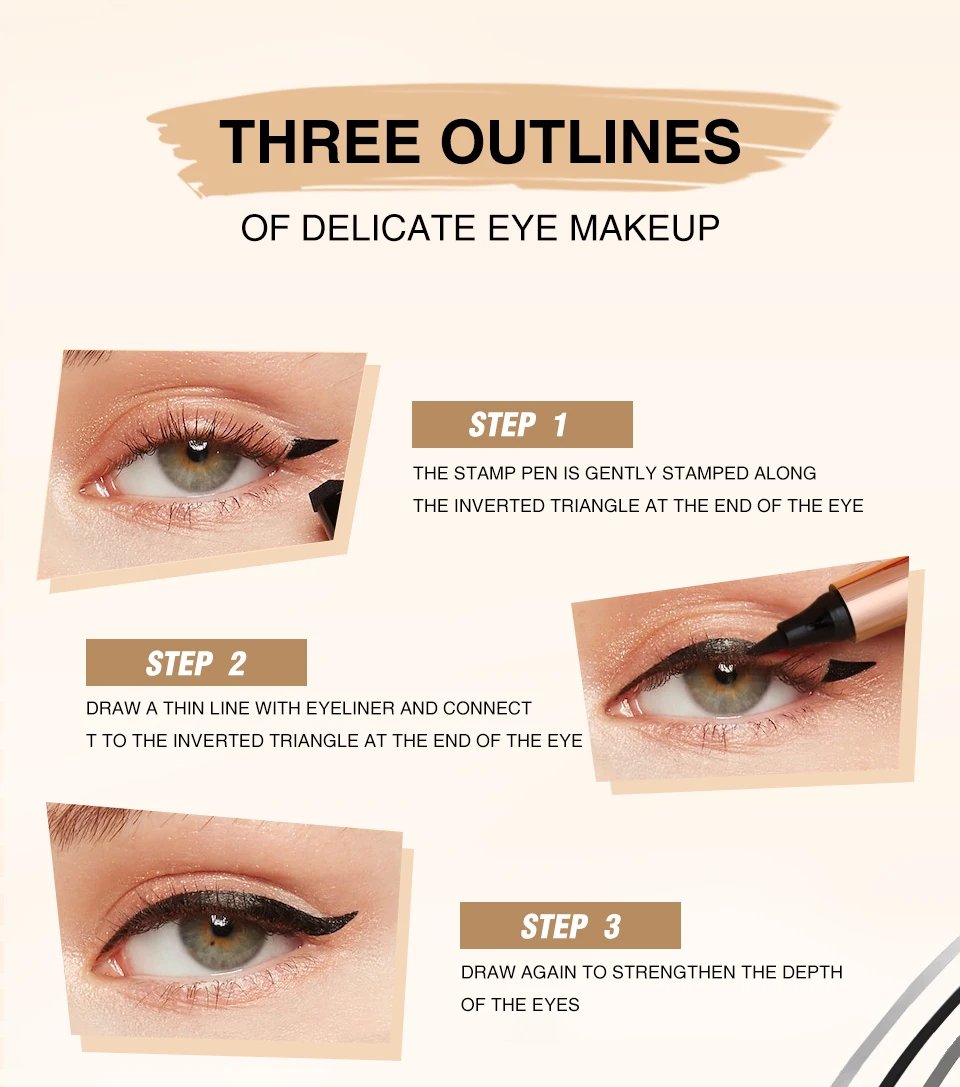 O.TWO.O Eyeliner Stamp Black Liquid Eyeliner Pen Waterproof Fast Dry Double-ended Eye Liner Pencil Make-up for Women Cosmetics O.TWO.O Eyeliner Stamp Black Liquid Eyeliner Pen Waterproof Fast Dry Double-ended Eye Liner Pencil Make-up for Women Cosmetics