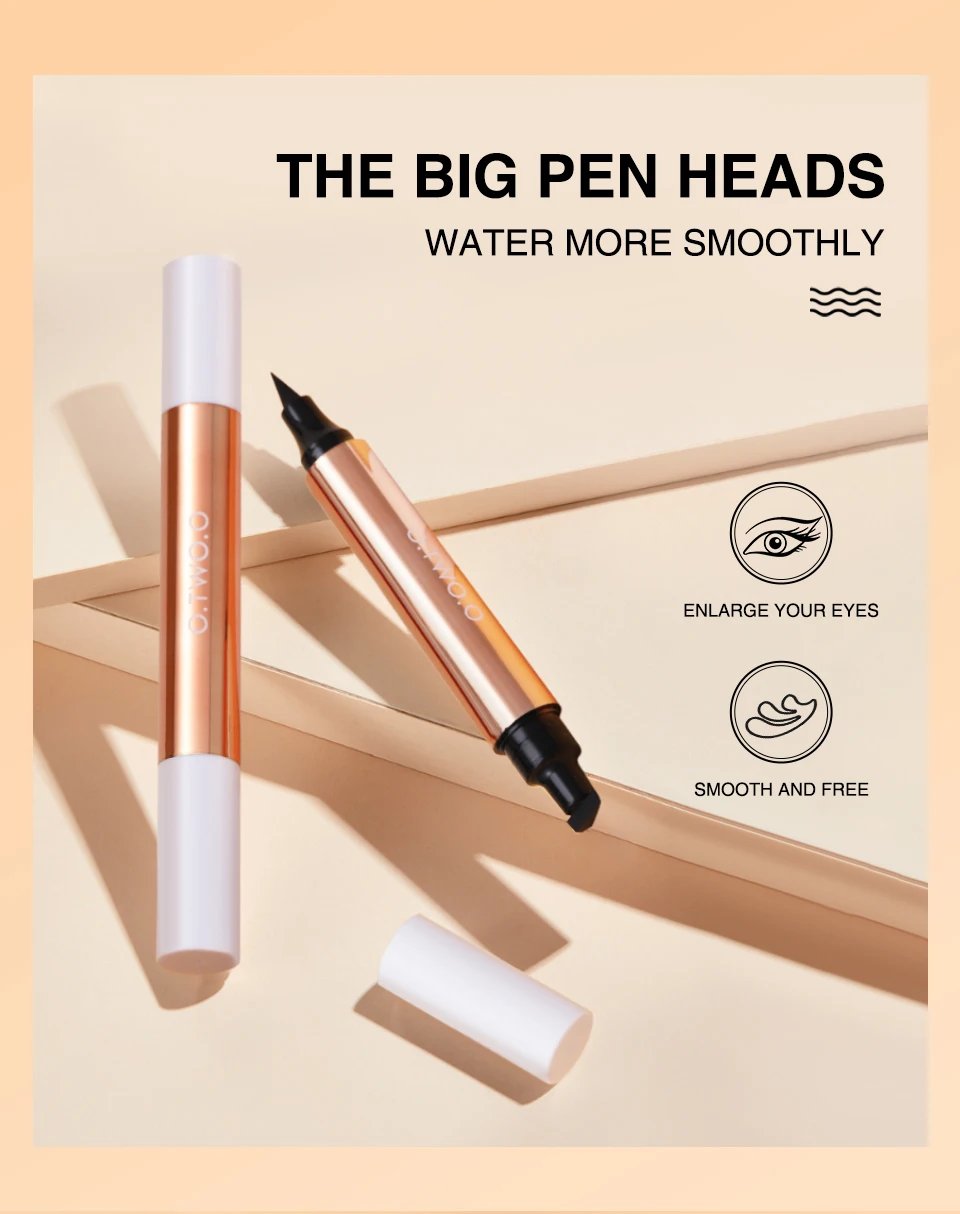 O.TWO.O Eyeliner Stamp Black Liquid Eyeliner Pen Waterproof Fast Dry Double-ended Eye Liner Pencil Make-up for Women Cosmetics O.TWO.O Eyeliner Stamp Black Liquid Eyeliner Pen Waterproof Fast Dry Double-ended Eye Liner Pencil Make-up for Women Cosmetics