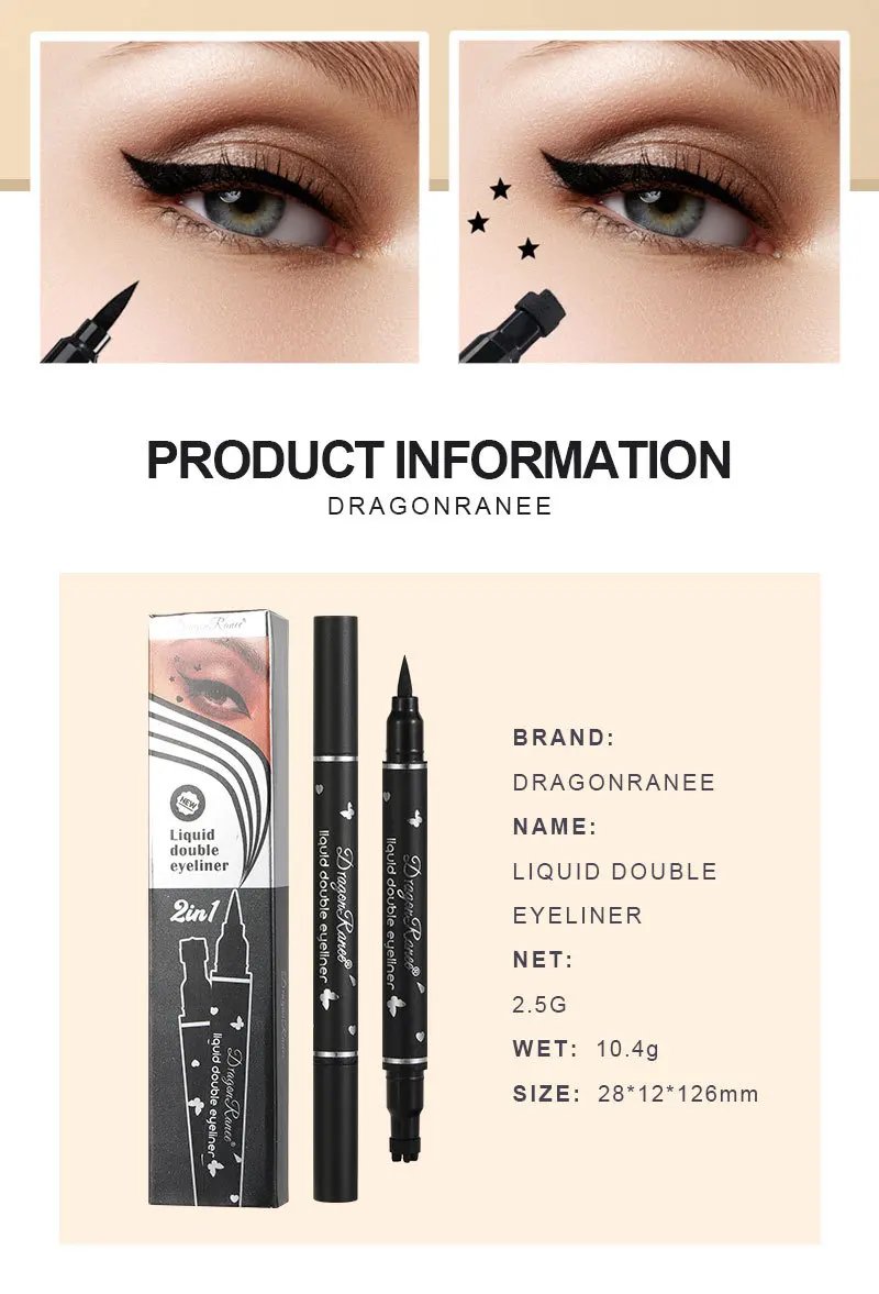 Liquid Eyeliner Stamp Marker Pen Waterproof Long Lasting Double-ended Cosmetic Makeup Eye Liner Liquid Eyeliner Stamp Marker Pen Waterproof Long Lasting Double-ended Cosmetic Makeup Eye Liner