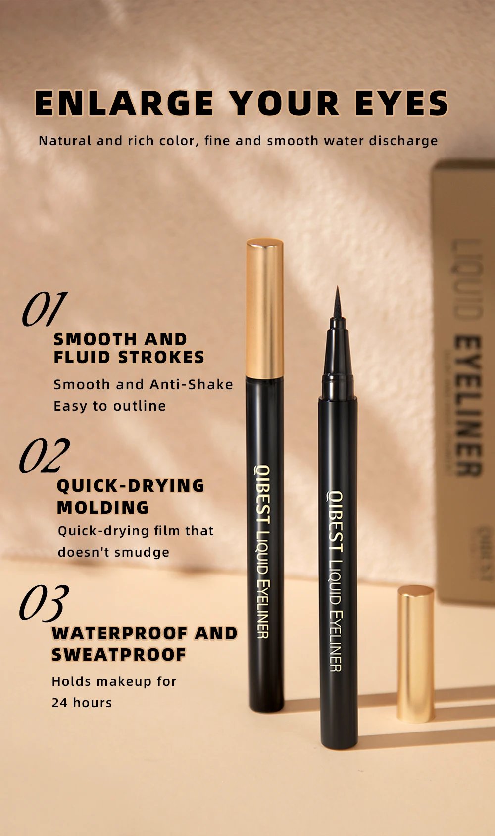 Long Lasting Black Liquid Eyeliner Waterproof Eye Liner Pencil Quick Drying Not Bloom Natural Eyeliner Liquid Pen Cosmetic Tools Long Lasting Black Liquid Eyeliner Waterproof Eye Liner Pencil Quick Drying Not Bloom Natural Eyeliner Liquid Pen Cosmetic Tools