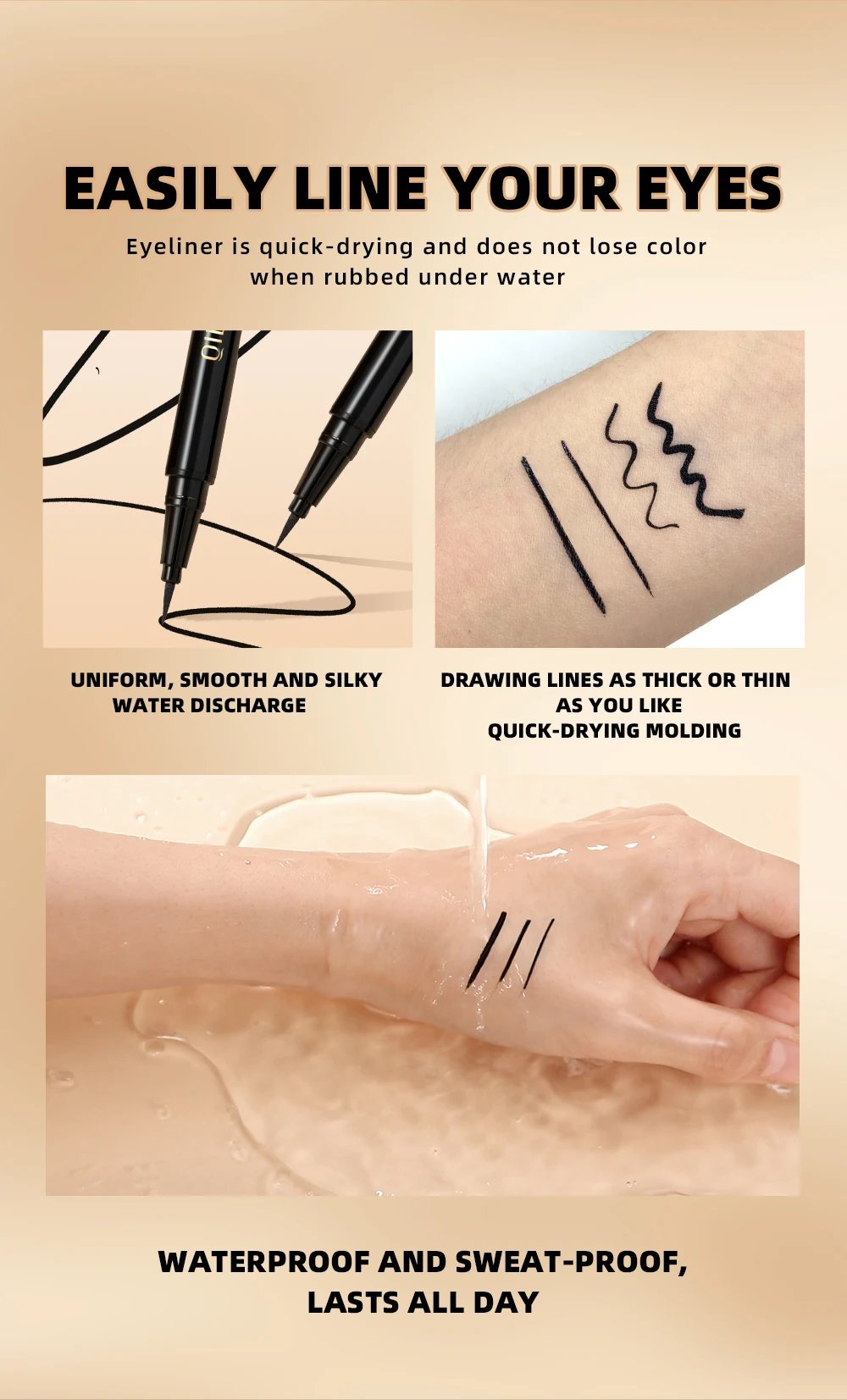 Long Lasting Black Liquid Eyeliner Waterproof Eye Liner Pencil Quick Drying Not Bloom Natural Eyeliner Liquid Pen Cosmetic Tools Long Lasting Black Liquid Eyeliner Waterproof Eye Liner Pencil Quick Drying Not Bloom Natural Eyeliner Liquid Pen Cosmetic Tools