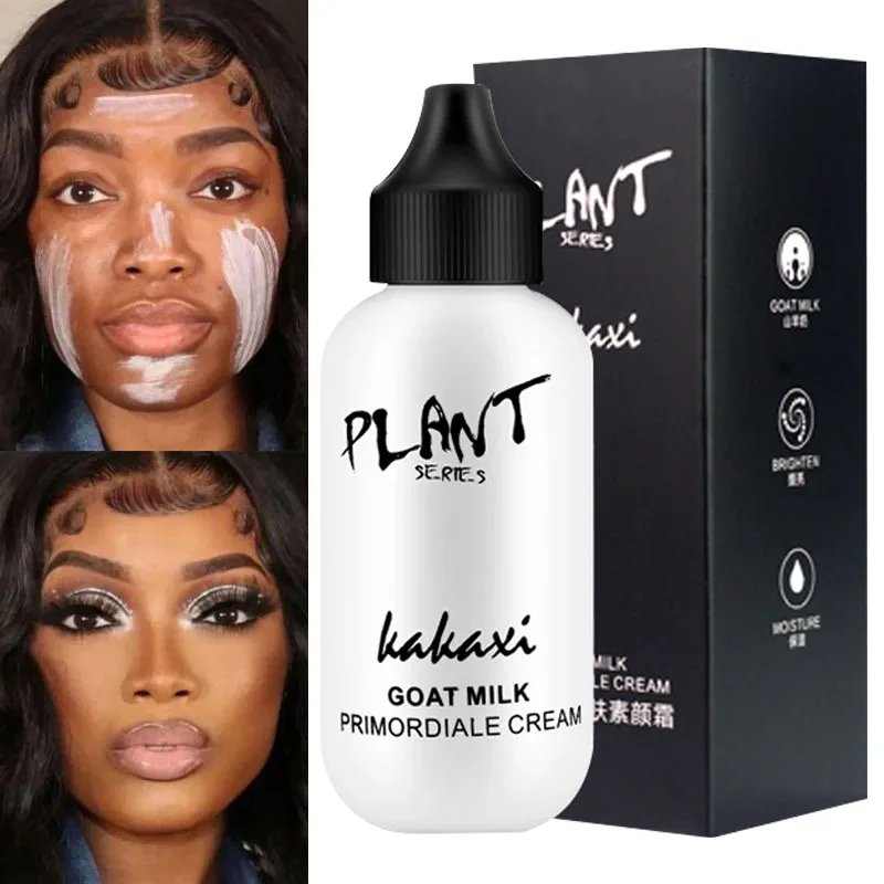 Full Coverage Foundation Makeup Lasting Waterproof Goat Milk Liquid Primordiale Cream Cover Acne Female Makeup Korean Cosmetics