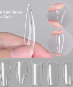 Alternative view of 60/100Pcs Press on False Nails Capsule Gel Nails Extension System Nail Tips Coffin French Quick Building Mold Tool